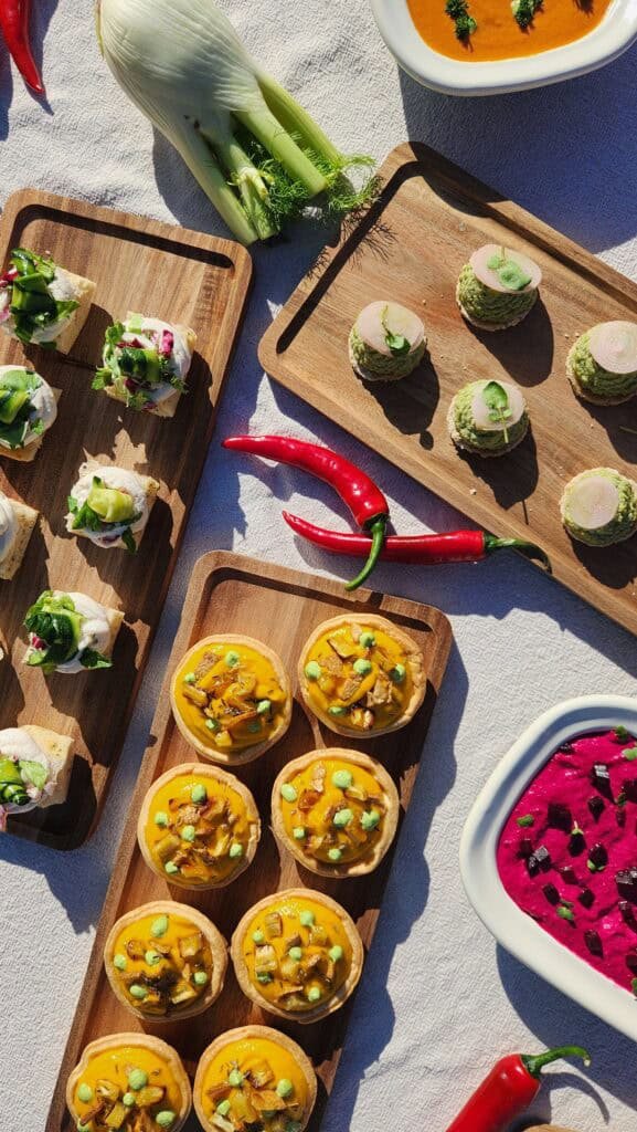 vegan canapes for weddings, all made from scatch